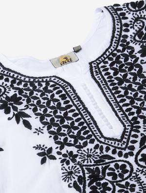 ada hand-embroidered white chikankari kurti - 17459080 - Standard Image - 5