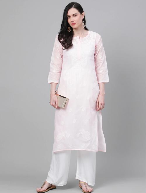 chikankari straight kurta - 17459247 - Standard Image - 1