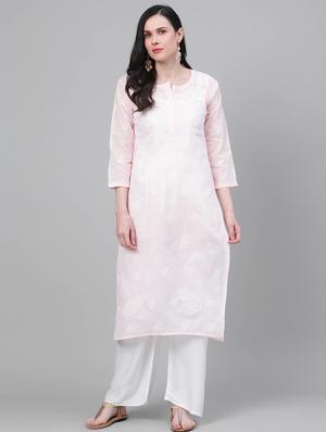chikankari straight kurta - 17459247 - Standard Image - 2