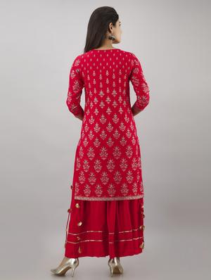 printed kurta skirt set - 17459329 - Standard Image - 3