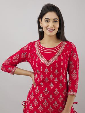 printed kurta skirt set - 17459329 - Standard Image - 5