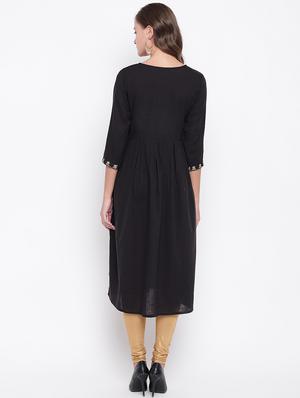 solid straight kurta - 17459416 - Standard Image - 3