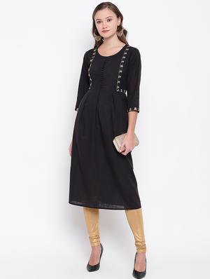 solid straight kurta - 17459416 - Standard Image - 4