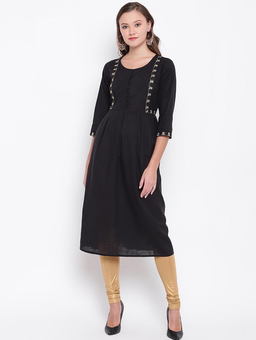 solid straight kurta - 17459416 - Zoom Image - 1