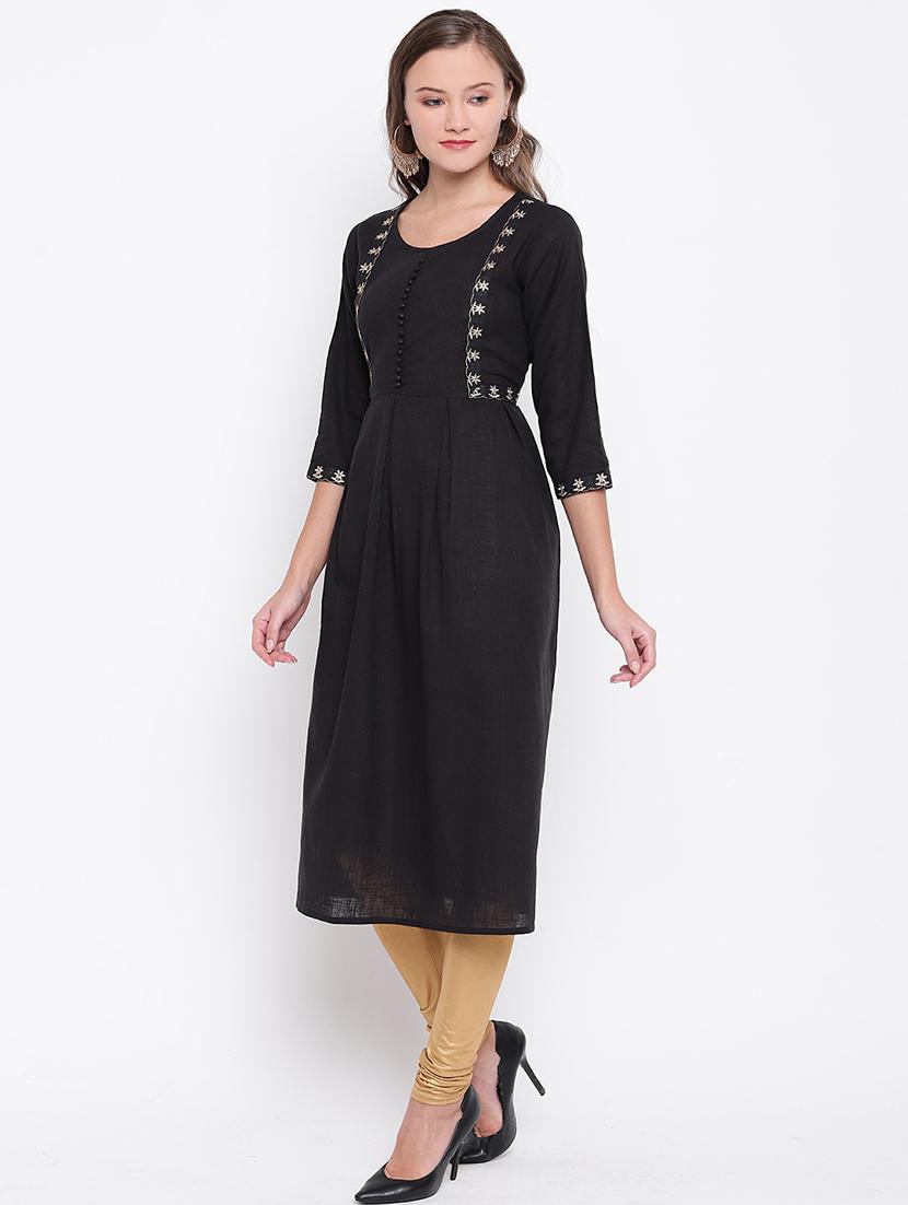 solid straight kurta - 17459416 - Zoom Image - 2