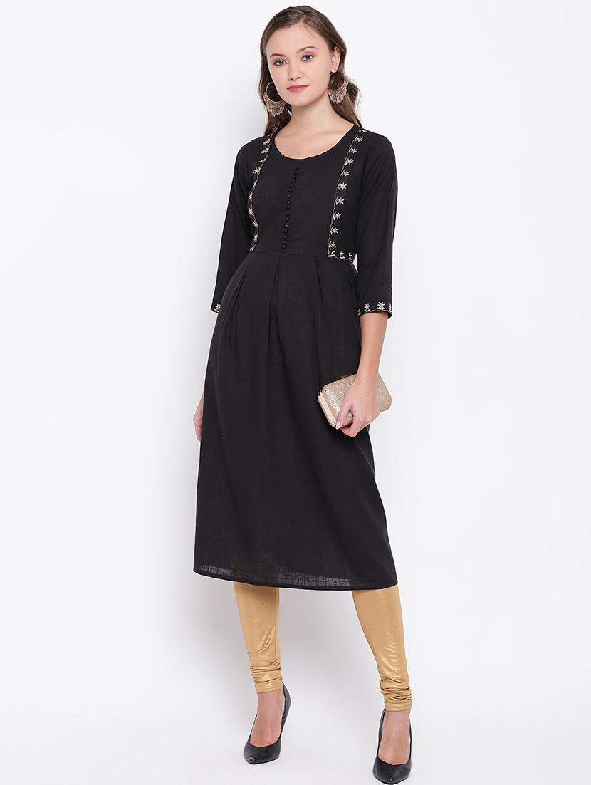 solid straight kurta - 17459416 - Zoom Image - 4