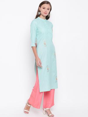 printed straight kurta - 17459427 - Standard Image - 2