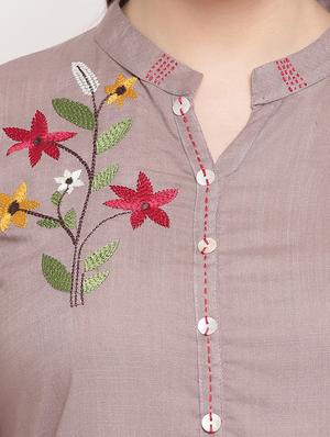 embroidered straight kurta - 17459448 - Standard Image - 5