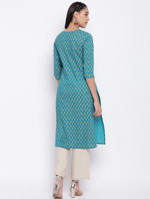 printed straight kurta - 17459480 - Standard Image - 3