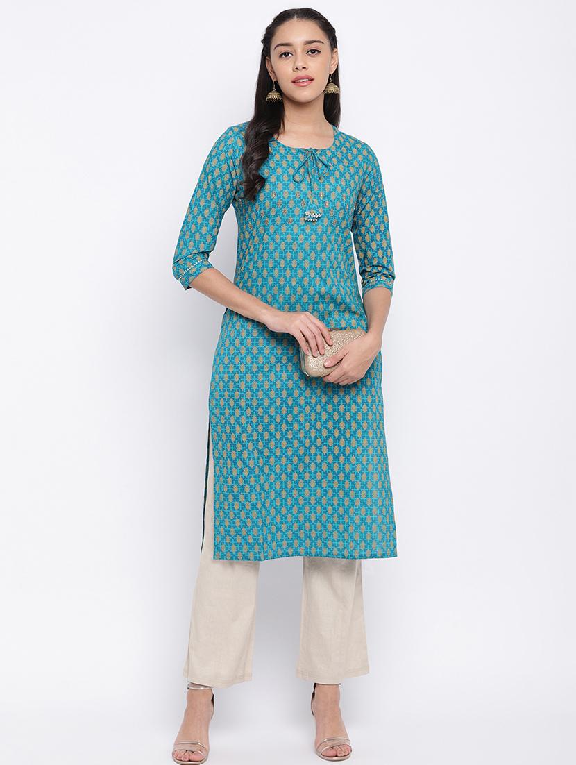printed straight kurta - 17459480 - Zoom Image - 4
