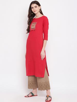 solid straight kurta - 17459501 - Standard Image - 2