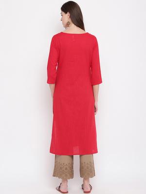 solid straight kurta - 17459501 - Standard Image - 3