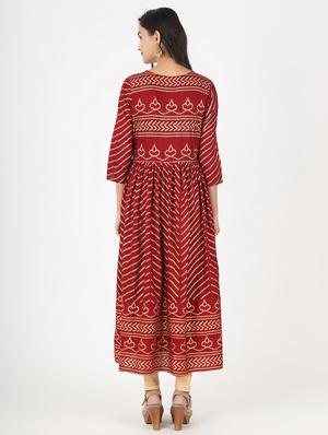 bandhani anarkali kurta - 17459541 - Standard Image - 3