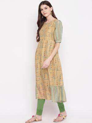 printed flared kurta - 17459577 - Standard Image - 2
