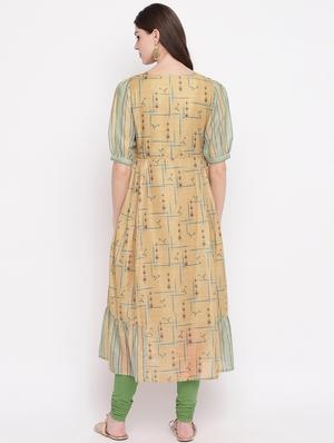 printed flared kurta - 17459577 - Standard Image - 3