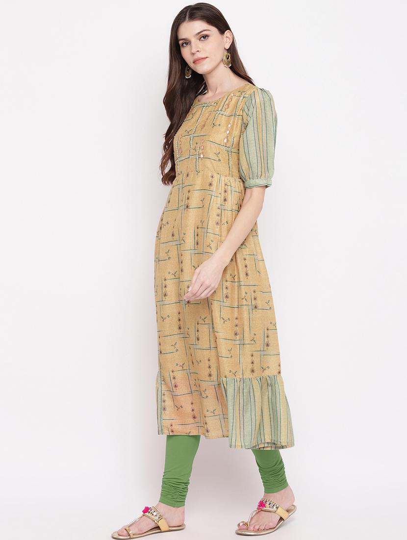 printed flared kurta - 17459577 - Zoom Image - 2