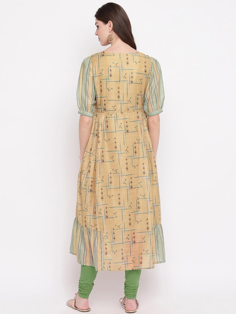 printed flared kurta - 17459577 - Zoom Image - 3