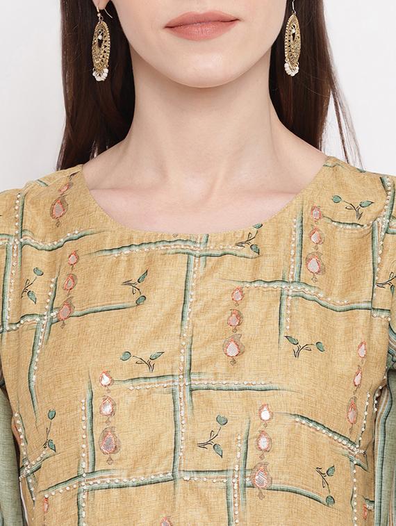 printed flared kurta - 17459577 - Zoom Image - 4