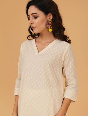 solid a-line kurta - 17459578 - Standard Image - 4