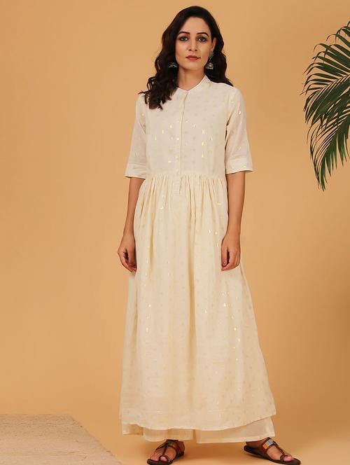 gold print a-line kurta - 17459579 - Standard Image - 1