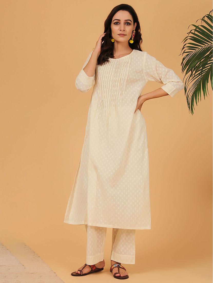 gold print a-line kurta - 17459579 - Zoom Image - 2