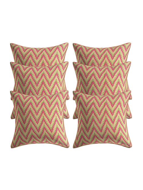 jacquard assorted cushion cover (pack of 6) - 17459597 - Standard Image - 1