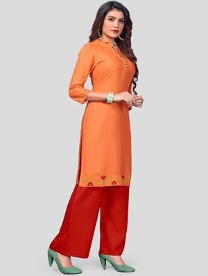 solid kurta palazzo set - 17459642 - Standard Image - 2