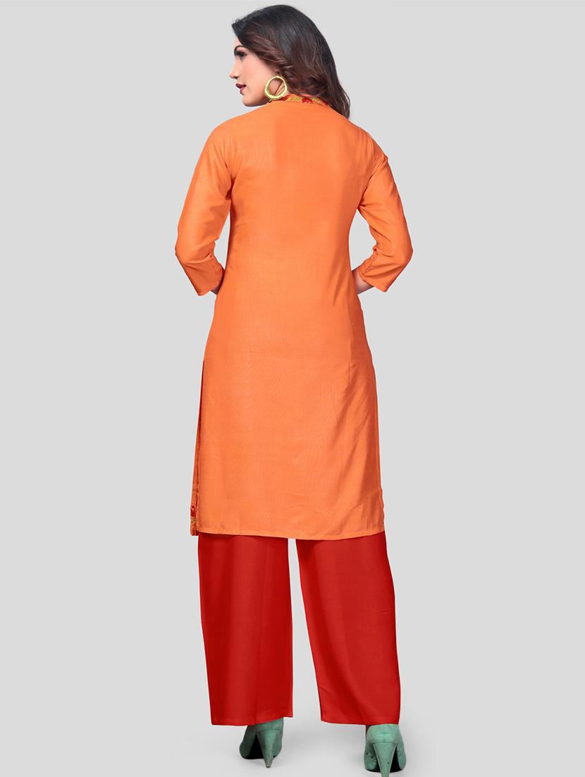 solid kurta palazzo set - 17459642 - Zoom Image - 3