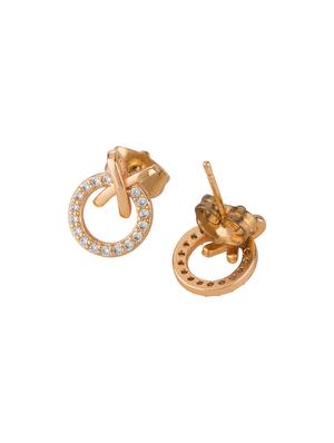 gold metal studs earring - 17459778 - Standard Image - 3