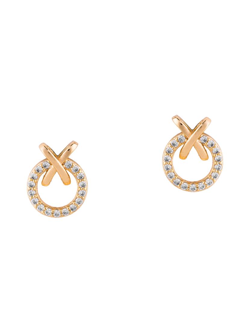 gold metal studs earring - 17459778 - Zoom Image - 2