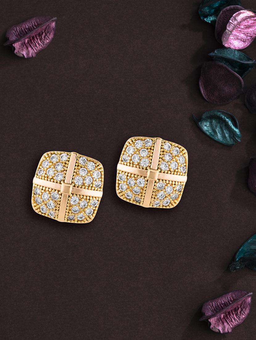 gold metal studs earring - 17459779 - Zoom Image - 1