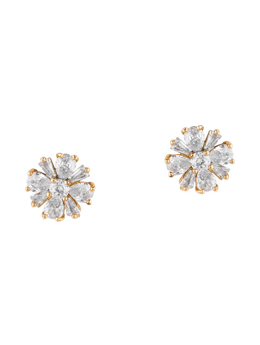 gold metal studs earring - 17459780 - Zoom Image - 2