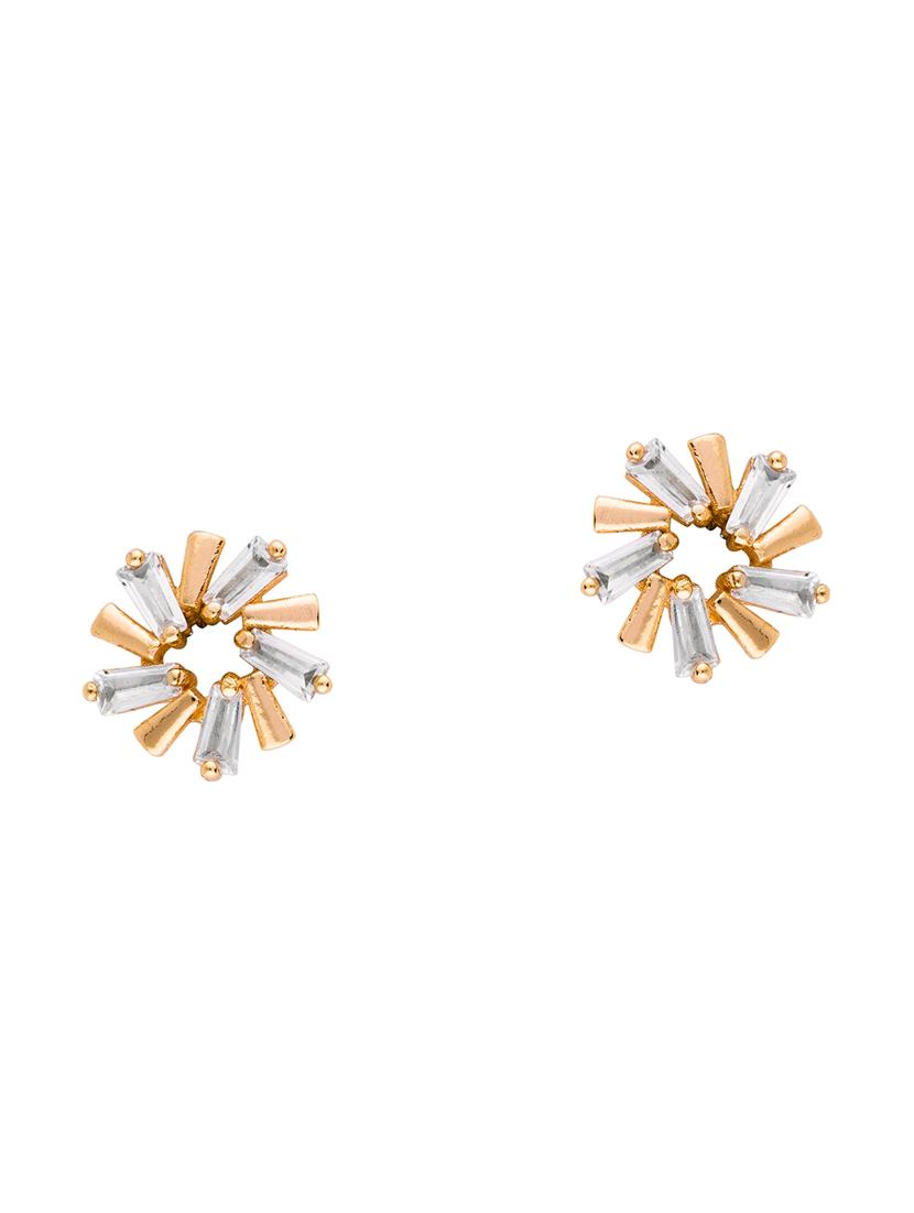 gold metal studs earring - 17459781 - Zoom Image - 2