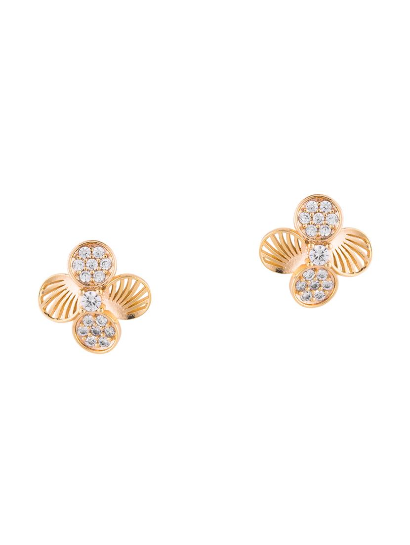 gold metal studs earring - 17459783 - Zoom Image - 2