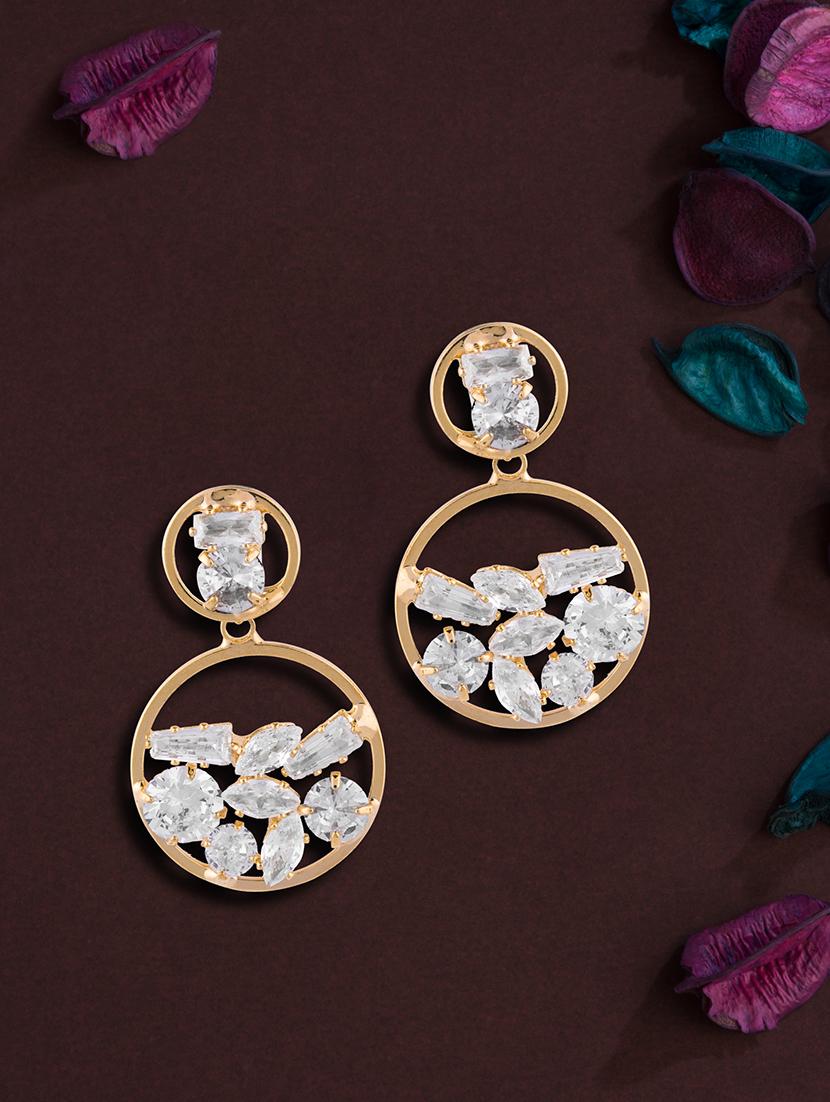 gold metal drop earring - 17459784 - Zoom Image - 1