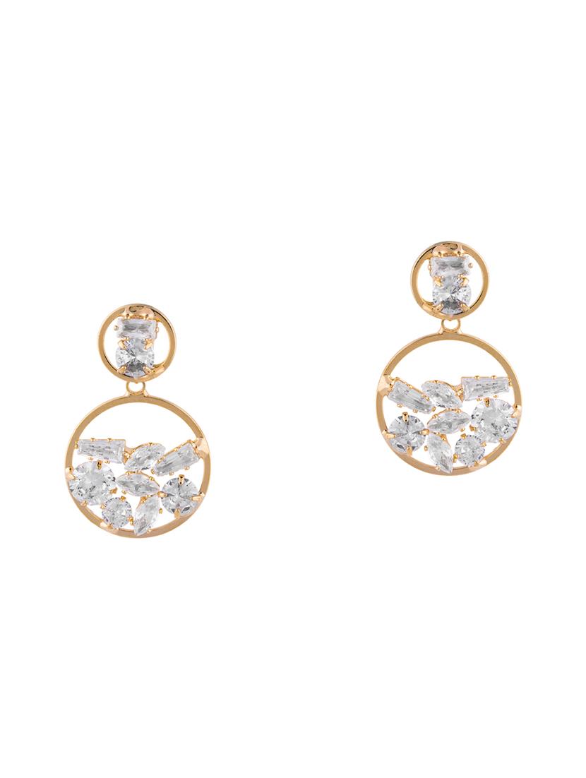 gold metal drop earring - 17459784 - Zoom Image - 2