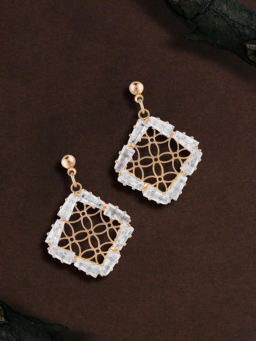 gold metal drop earring - 17459786 - Zoom Image - 1