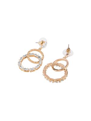 gold metal drop earring - 17459787 - Standard Image - 2