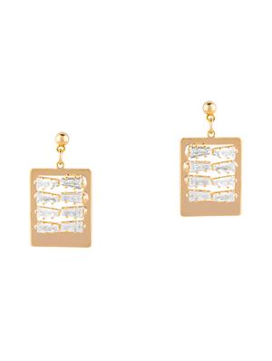 gold metal drop earring - 17459789 - Standard Image - 2