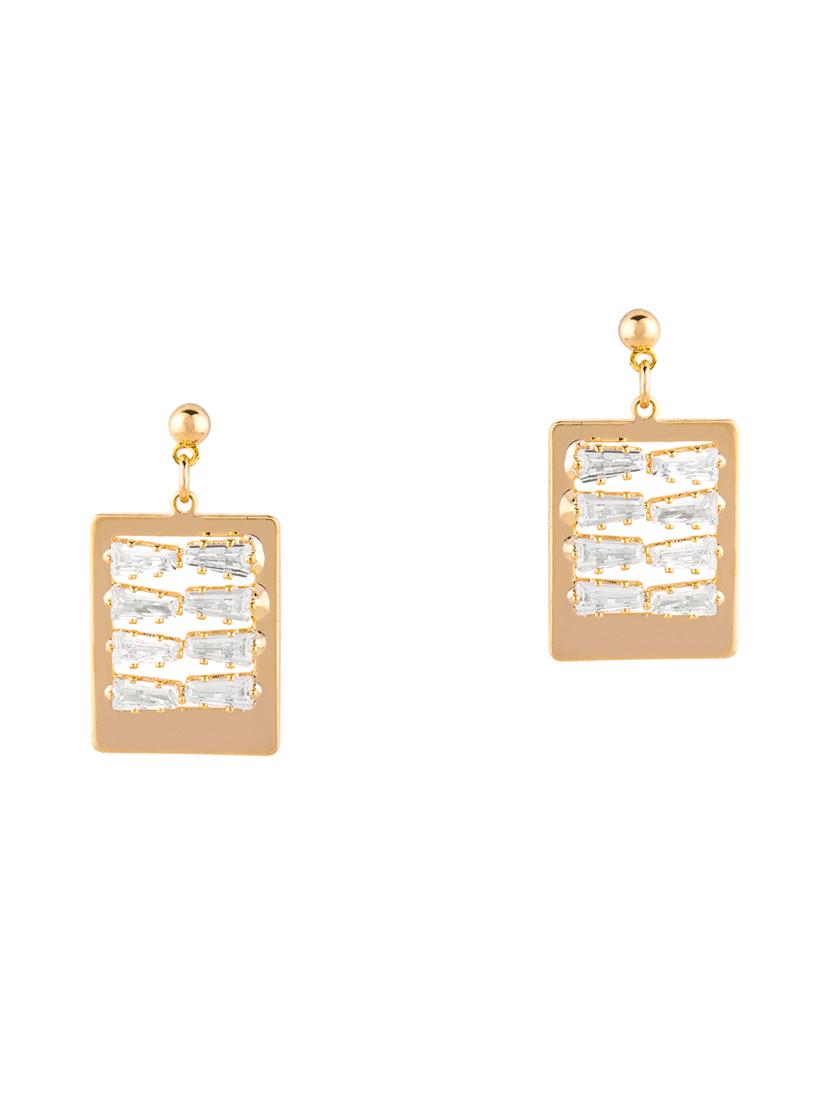 gold metal drop earring - 17459789 - Zoom Image - 2