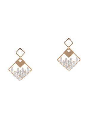 gold metal drop earring - 17459790 - Standard Image - 2