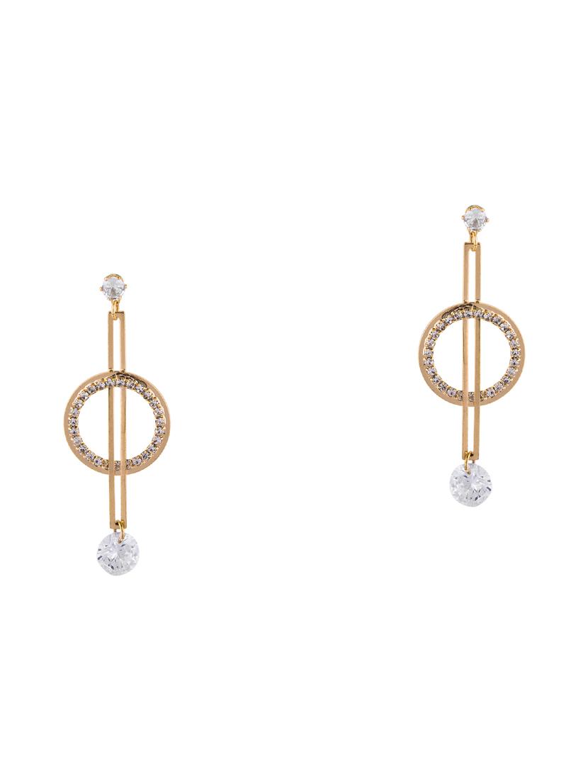 gold metal drop earring - 17459791 - Zoom Image - 2