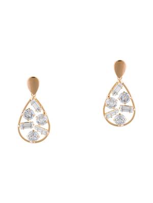 gold metal drop earring - 17459792 - Standard Image - 2
