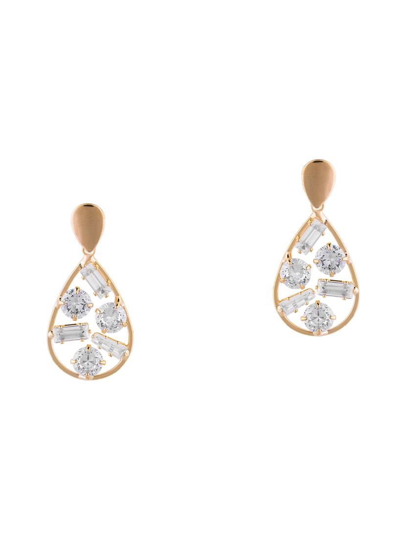 gold metal drop earring - 17459792 - Zoom Image - 2