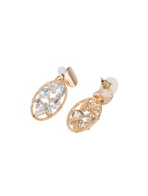 gold metal drop earring - 17459793 - Standard Image - 2