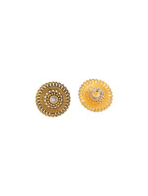 gold metal studs earring - 17459797 - Standard Image - 3