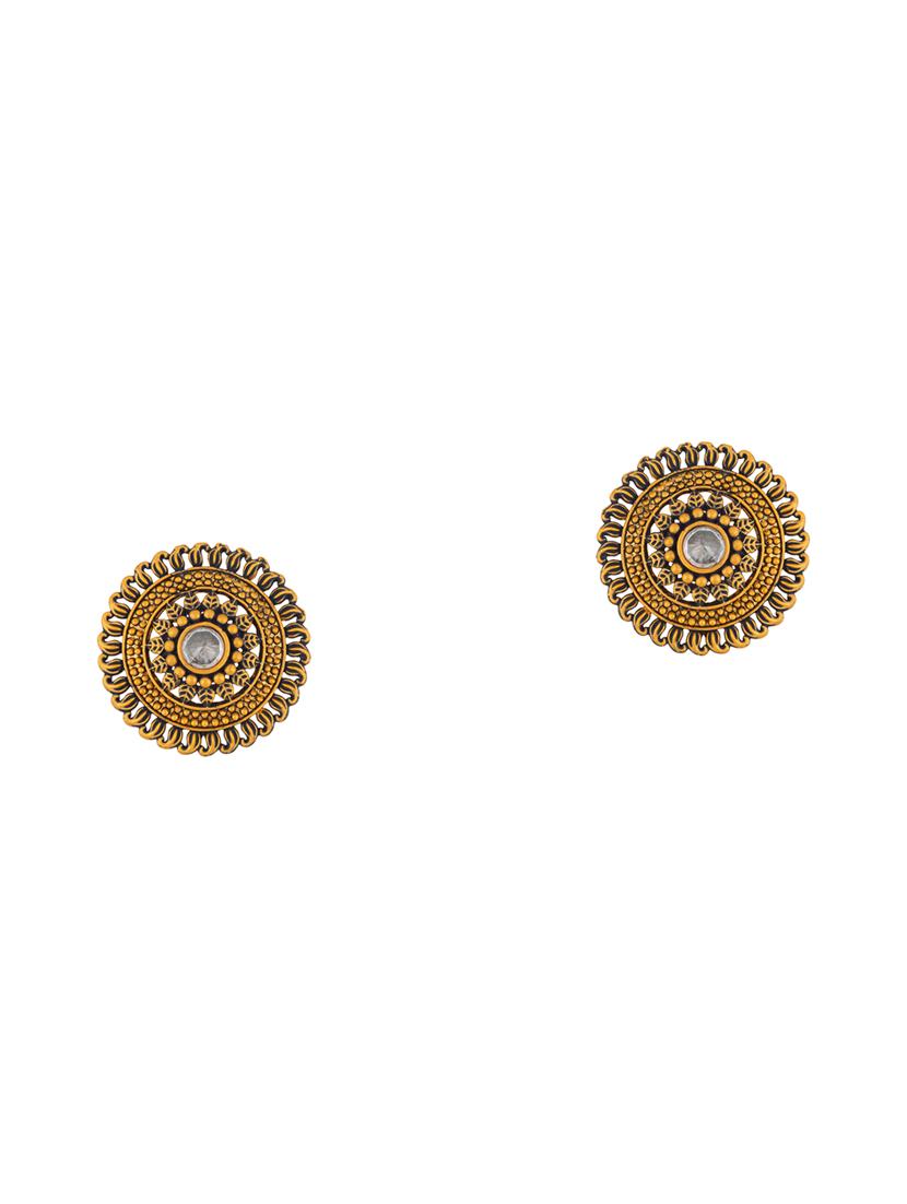 gold metal studs earring - 17459797 - Zoom Image - 2
