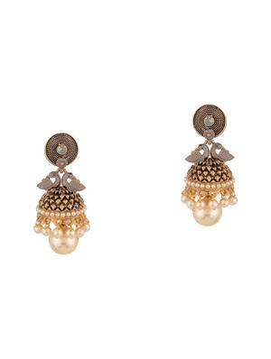 blue metal jhumka earring - 17459798 - Standard Image - 2