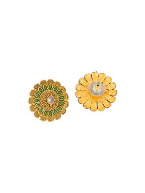 gold metal studs earring - 17459802 - Standard Image - 3