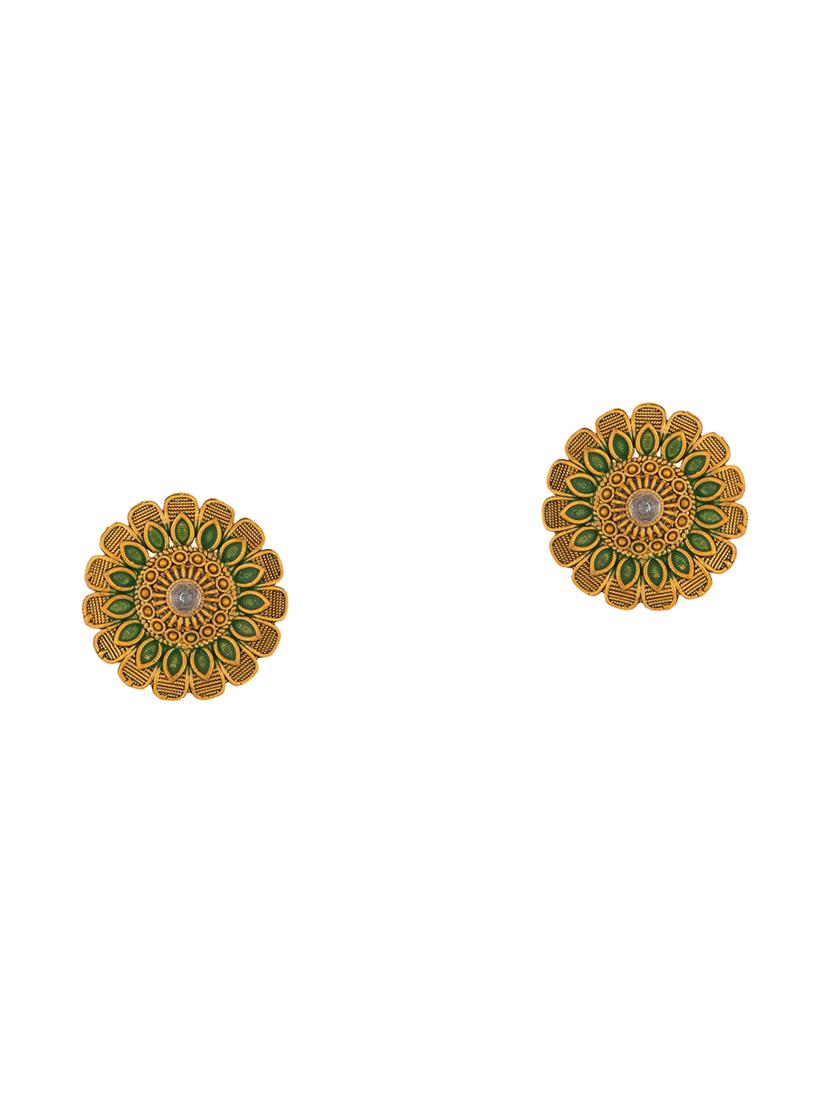 gold metal studs earring - 17459802 - Zoom Image - 2